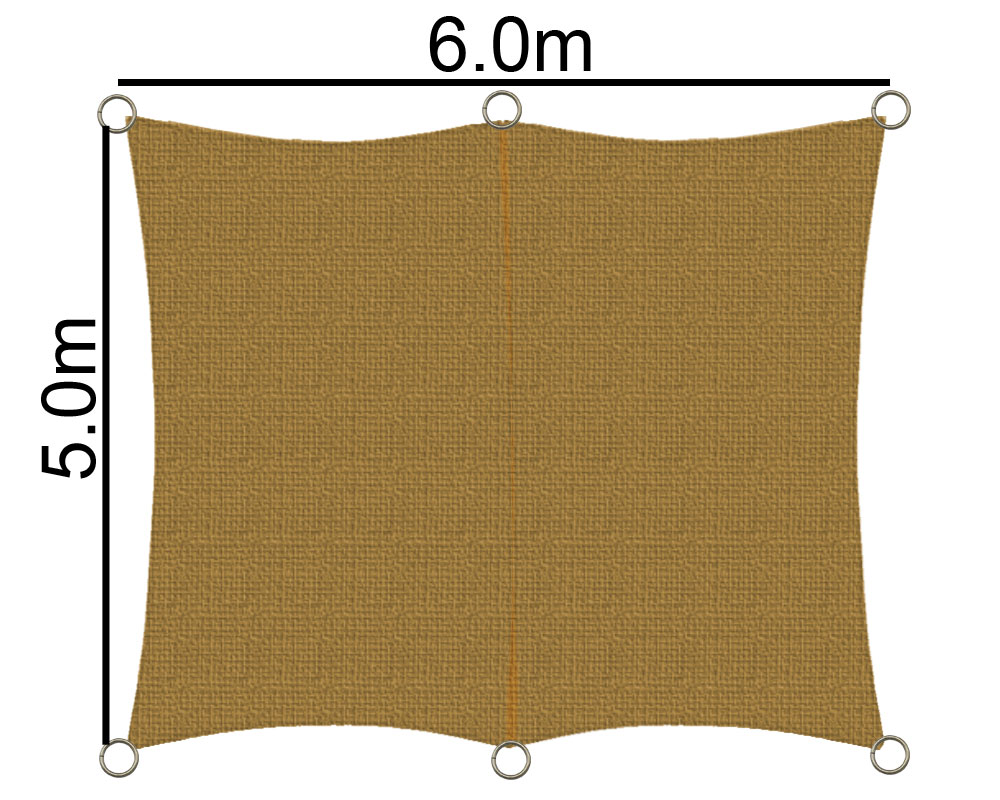 Vela Sombreadora 6x5 mt 90% HDPE 6 argollas para anclaje 1