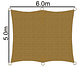 Vela Sombreadora 6x5 mt 90% HDPE 6 argollas para anclaje - Miniatura 1