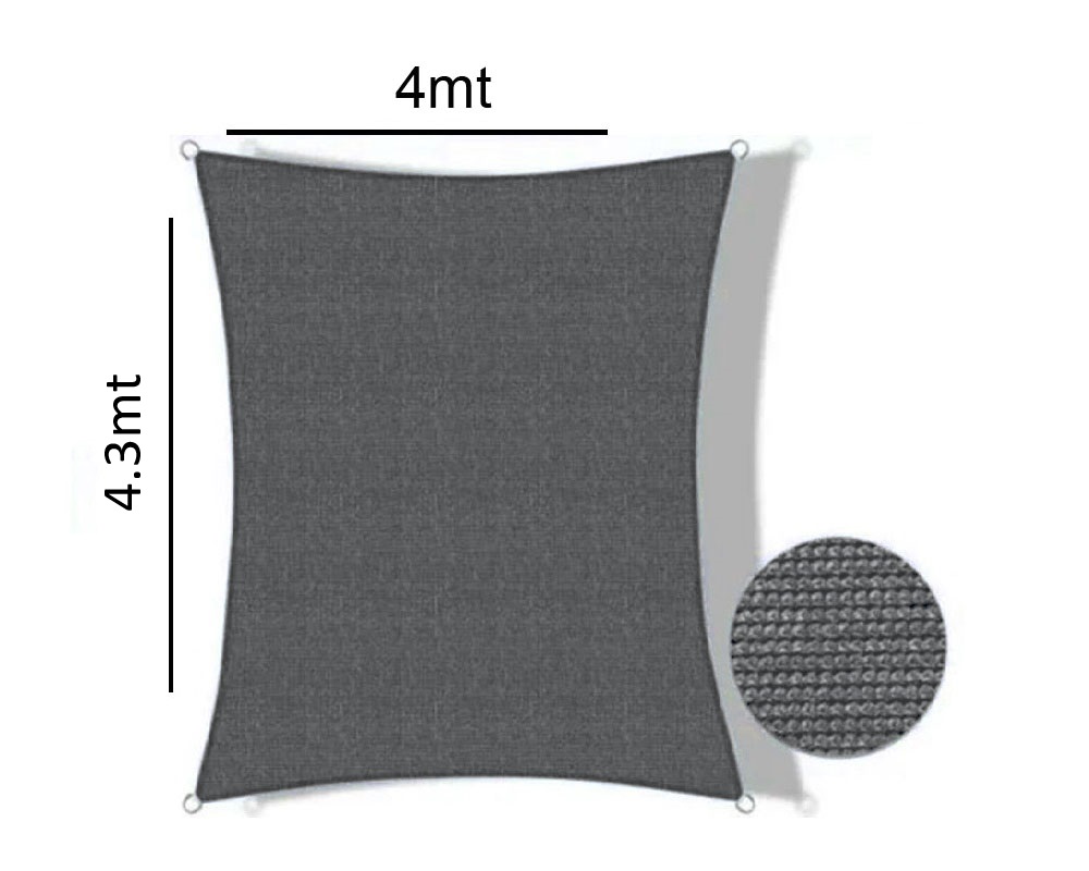 Vela 4.30 x 4.00 m 90% HDPE Beige 2