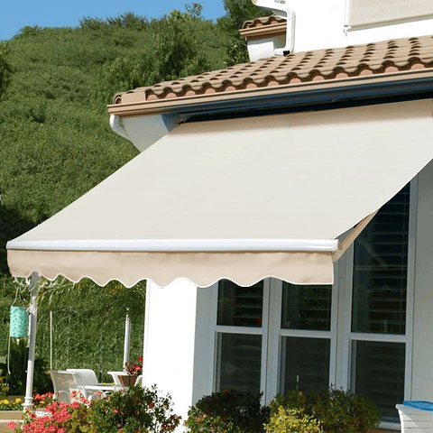 Toldo Retráctil Europeo 2X1.5 mt, color beige o gris
