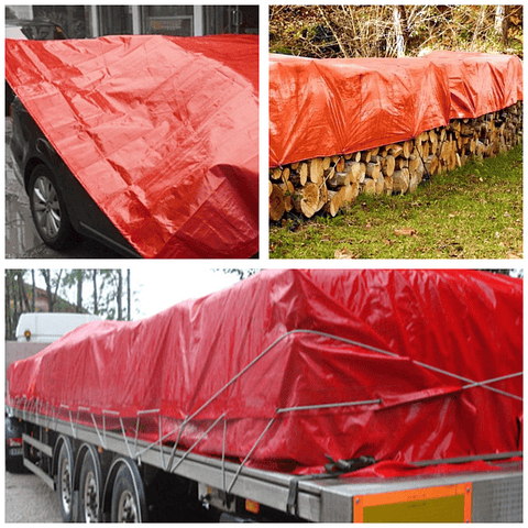Lona Tarpaulin 4 mt de ancho vendido por metro de largo rojo (piso carpa)