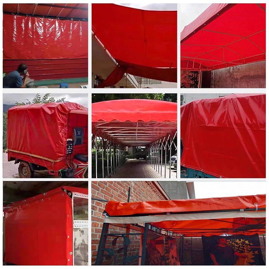 Lona Tarpaulin 4 mt de ancho vendido por metro de largo rojo (piso carpa) 3