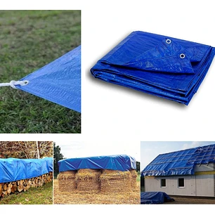 Rollo Tarpaulin Azul Gris 2 mt ancho y 100 mt largo (piso carpa) 1