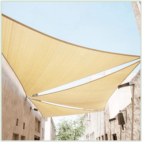 Vela 5x5x5 mt 90% HDPE Triangular Beige