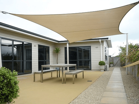 Vela 3x4 m 95% HDPE Beige Rectángulo