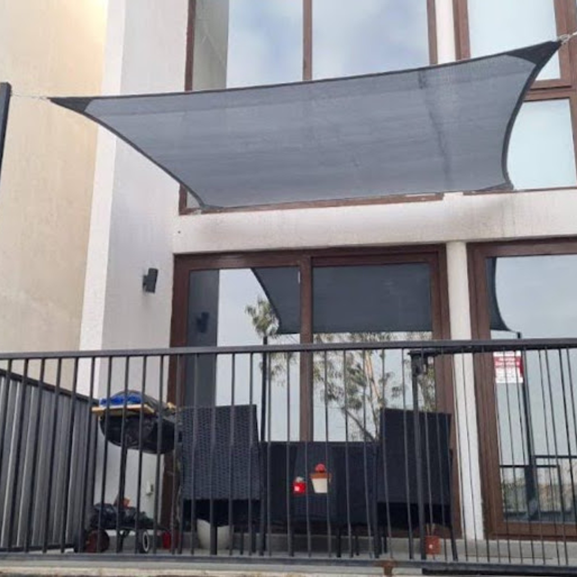 Vela sombreadora 3X3 mt 90% HDPE Gris 1