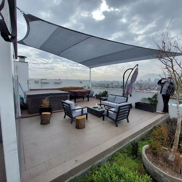 Vela sombreadora 3X3 mt 90% HDPE Gris 2