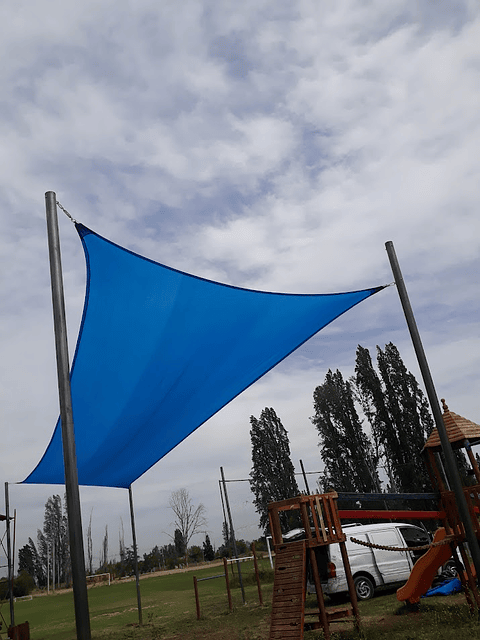 Vela sombreadora 3X3 mt 90% HDPE Azul