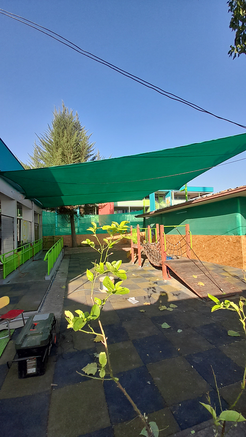 Vela 4.10 x 4.00 mt 90% HDPE Verde rectangular