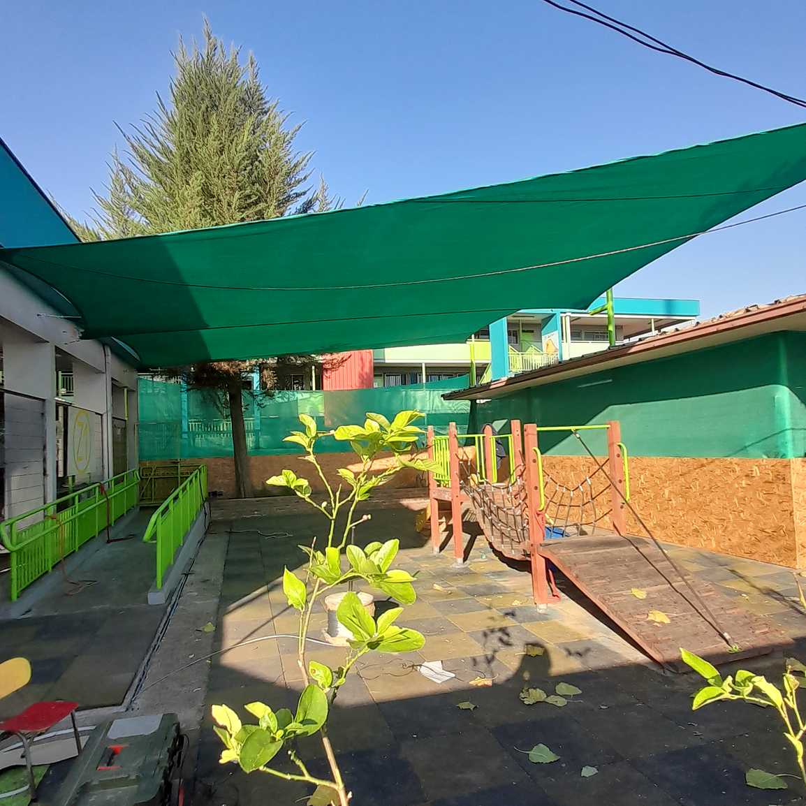 Vela 4.10 x 4.00 mt 90% HDPE Verde rectangular 1