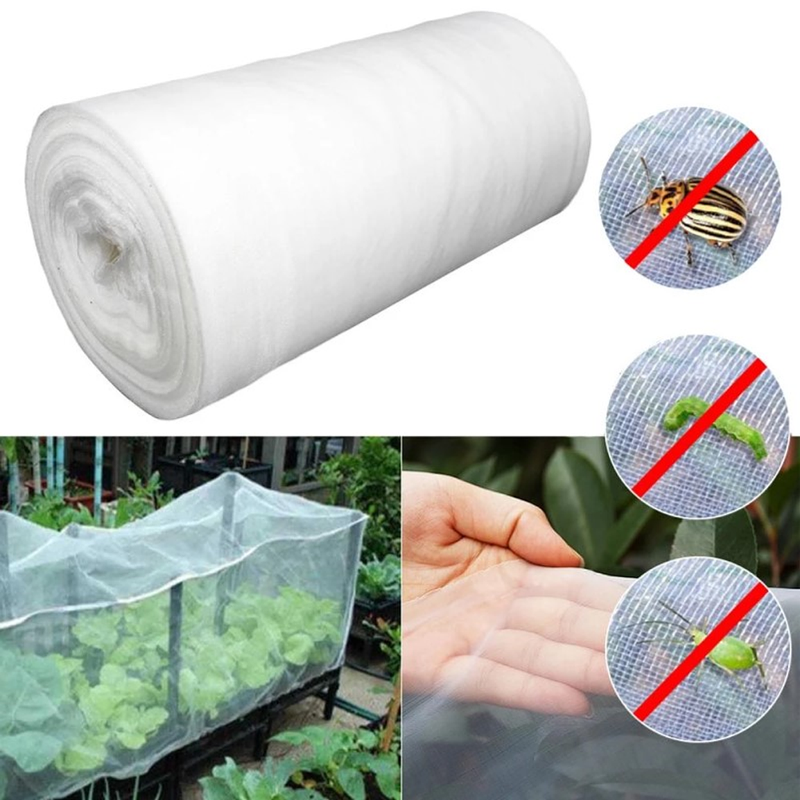 Malla Mosquitera / Anti Áfido Blanca Transparente – 2,00 m x 1,00 m 1