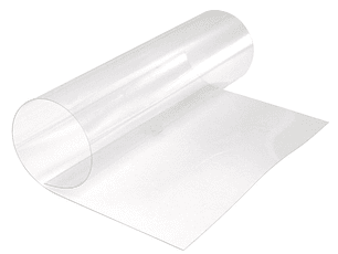 Mica transparente PVC 1.80 MTS ancho 0.50 mm vendido por Metro 