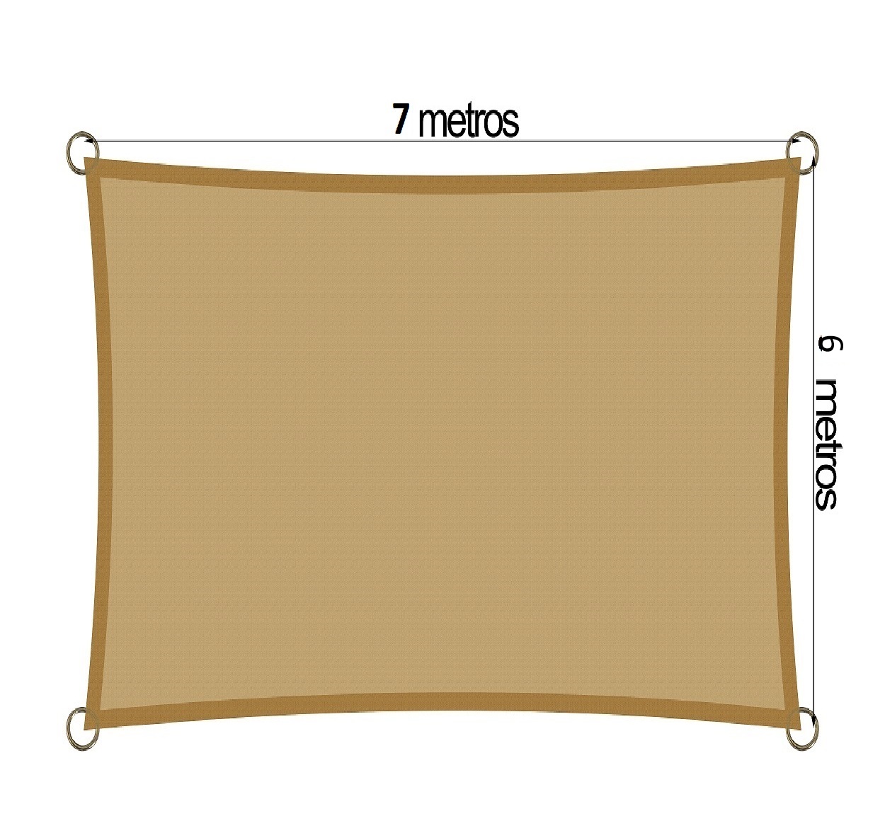 Vela 7x6 mts 95% HDPE Beige  2