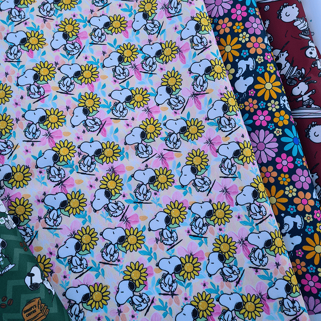 PACK  SNOOPY ,   LYCRA   8 diseños 70x50 cm