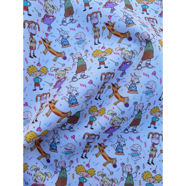 NUEVO ! CARICATURAS 90 ,   Lona Oxford   8 diseños 70x50 cm 