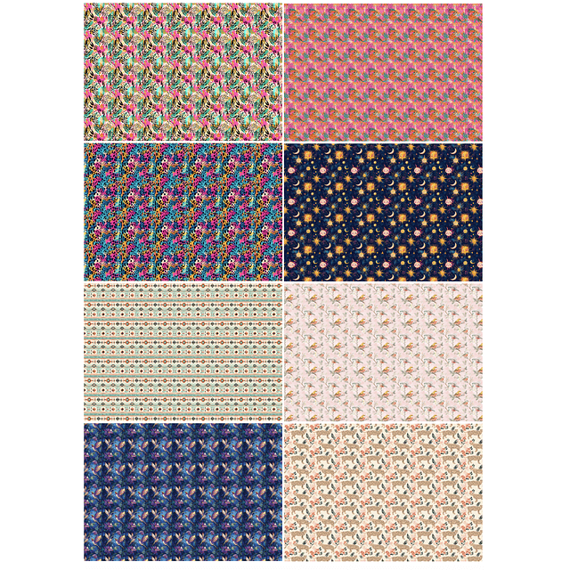 MIX 3 ,   Lona Oxford   8 diseños de 70x50 cm