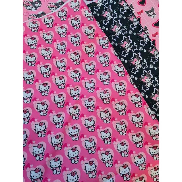 Kitty y sus amigos  ,   Lycra Dupont  10 diseños  70x50 cm - COPIA