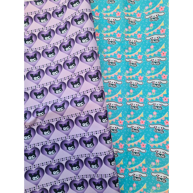 Kitty y sus amigos  ,   Lycra Dupont  10 diseños  70x50 cm - COPIA