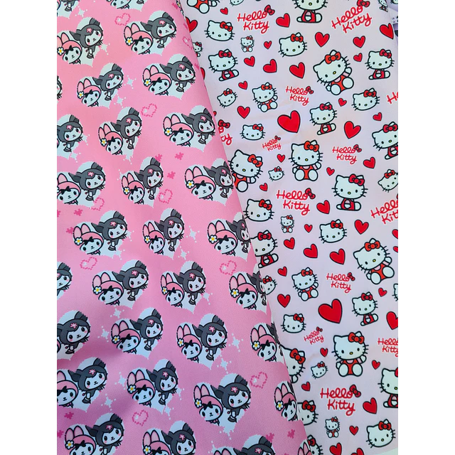 Kitty y sus amigos  ,   Lycra Dupont  10 diseños  70x50 cm - COPIA
