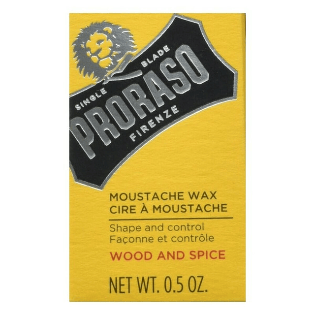 Cera Moldeadora barba y bigote  Proraso con manteca de karité para peinar el vello facial y cera de abejas, con aroma amaderado.