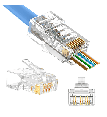 ATLANTICSWIRE AW-RJ45-C6-PASS_THROUGH CONECTOR RJ45 PASS THROUGH CAT5E MACHO PLASTICO 100-UNIDADES