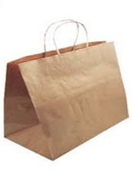 Pack de 20 Bolsas Kraft con asas 24 de alto 26 de ancho 17 fuelle