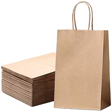Pack de 12 Bolsas Kraft con asas 21 de Alto 16 de Ancho 8 de Fuelle 