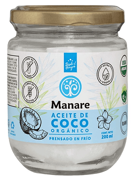 Aceite de coco orgánico 200 cc