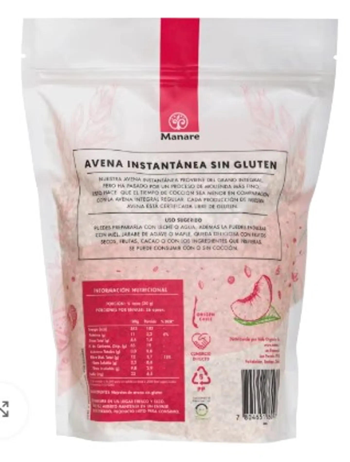 AVENA INSTANTANEA SIN GLUTEN 800 Gr 3