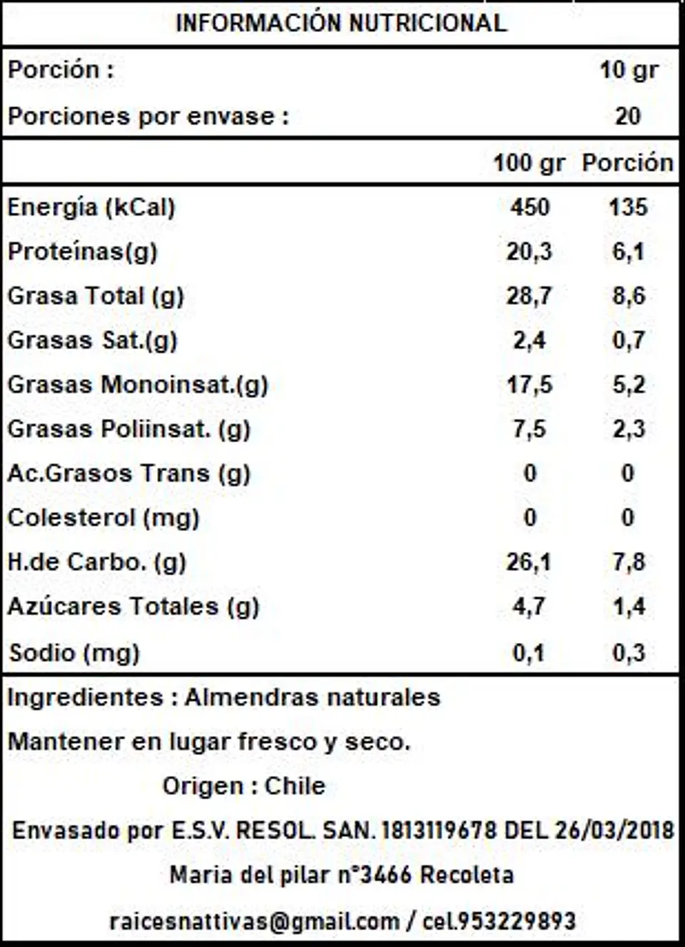 Almendras 200 Gramos  4