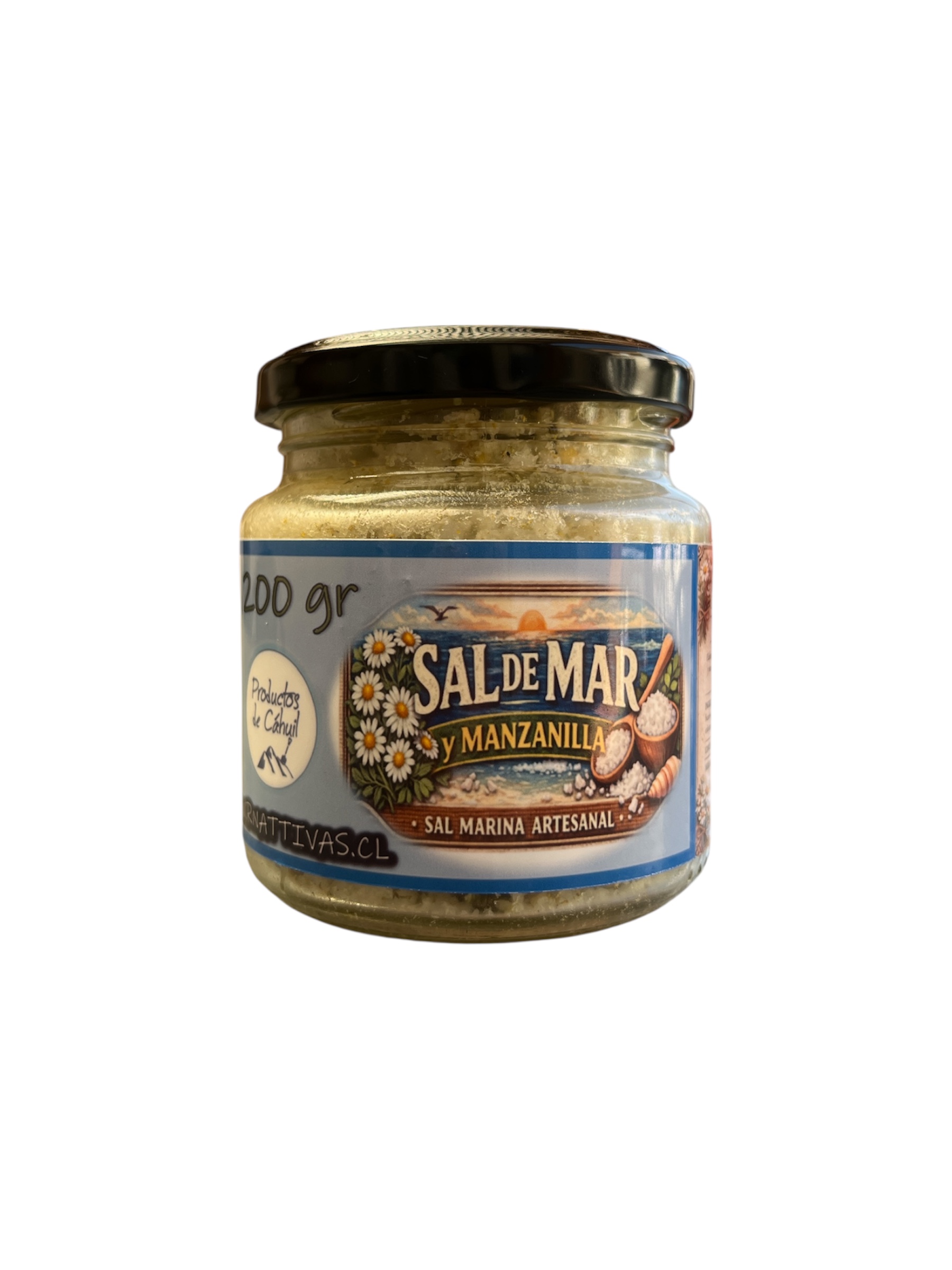 Sal de mar esencia de Manzanilla de 200 gramos
