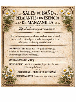 Sal de mar esencia de Manzanilla de 200 gramos