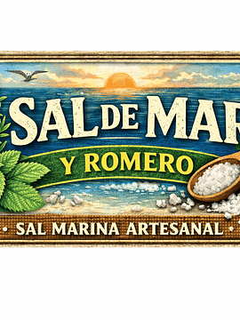 Sal de mar esencia de Romero de 200 gramos