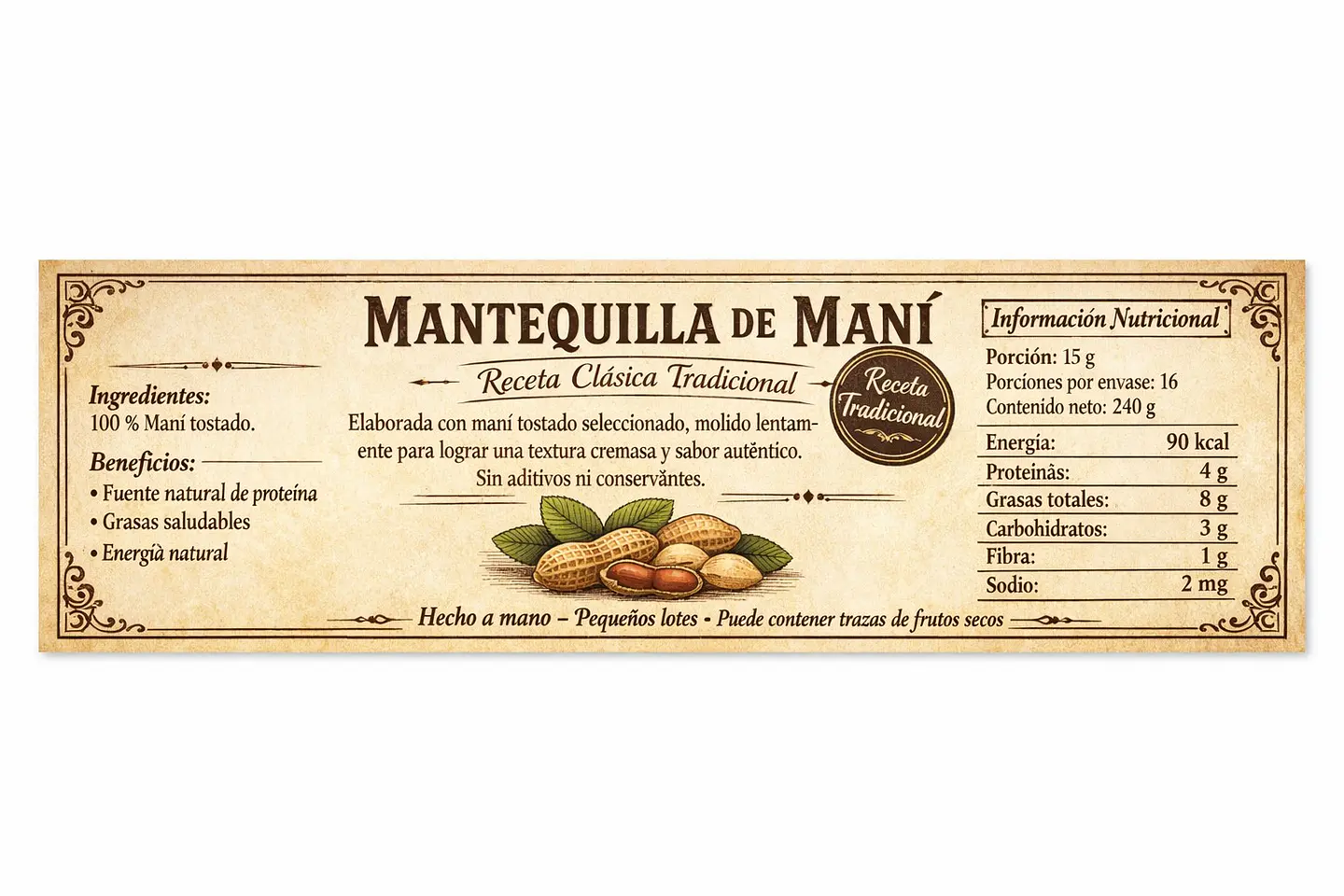 Mantequilla de Maní Natural 240 Gramos 3