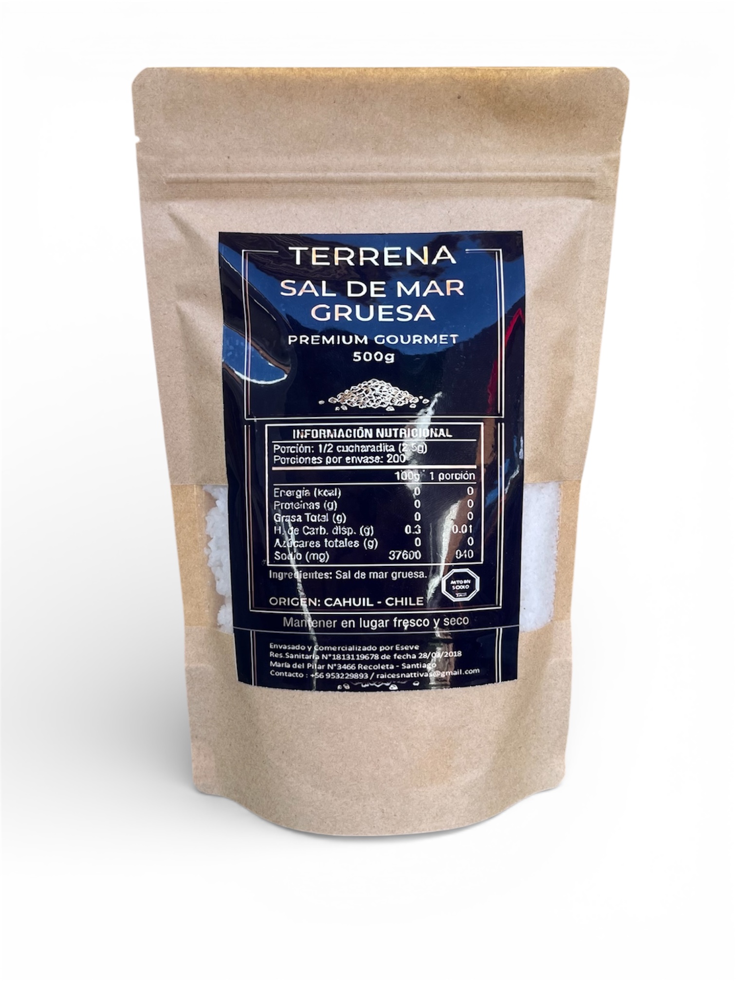 Sal de Mar Gruesa Gourmet Terrena de 500 gramos