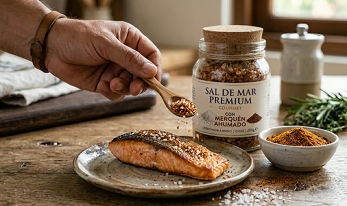 Sal de Mar Gourmet con merkén ahumado de 200 gramos 2