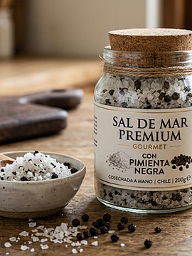 Sal de Mar Gourmet con pimienta negra de 200 gramos