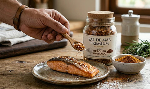Sal de Mar Gourmet con merkén ahumado de 500 gramos