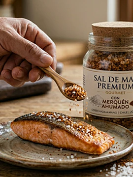 Sal de Mar Gourmet con merkén ahumado de 500 gramos