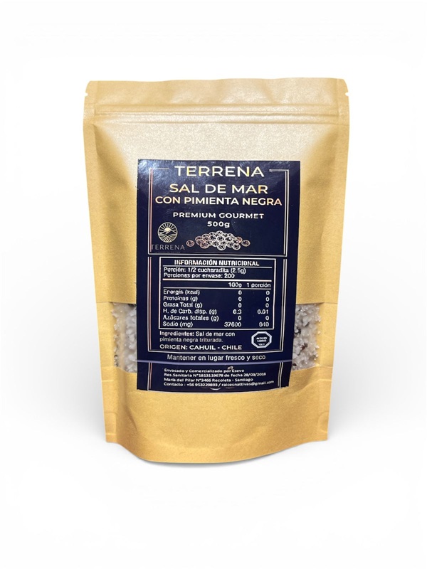 Sal de Mar Gourmet con pimienta negra de 500 gramos
