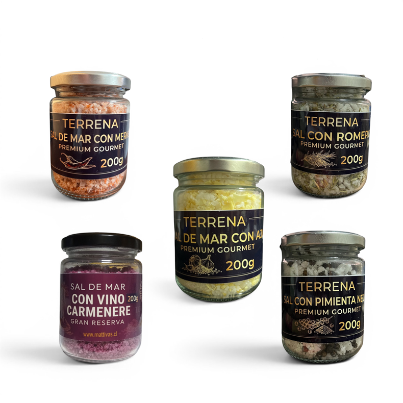 PACK DE 5 SAL PREMIUM GOURMET DE 200 GRAMOS