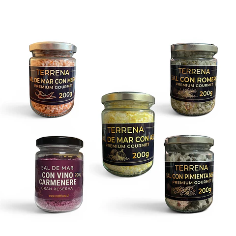 PACK DE 5 SAL PREMIUM GOURMET DE 200 GRAMOS