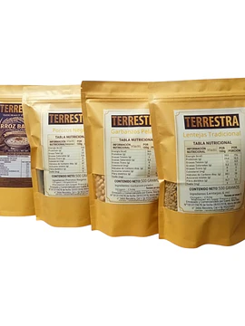 Pack 4 variedades legumbres y arroz basmati 500 gramos