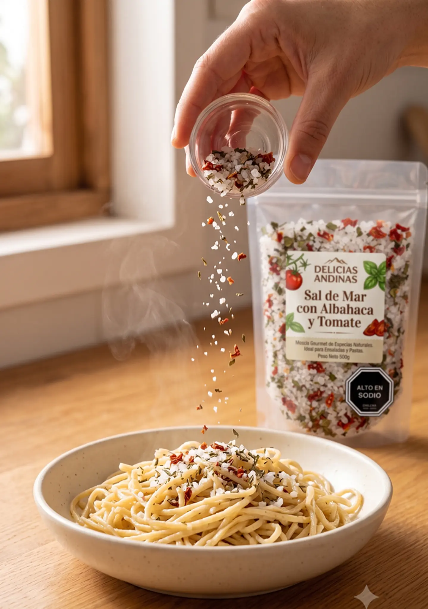 Sal de Mar Gourmet con Tomate y Albahaca deshidratada de 500 gr 3