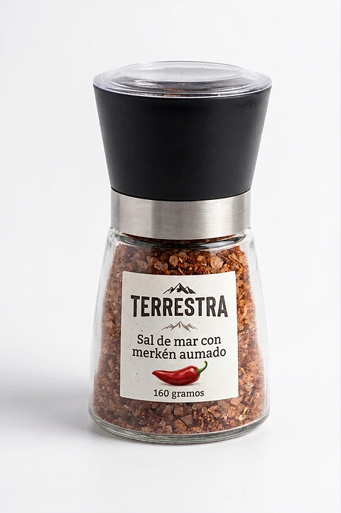 Sal de Mar Gourmet con merkén ahumado de 160 gramos