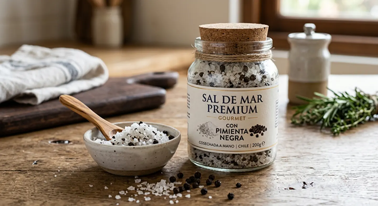 Sal de Mar Gourmet con pimienta negra ,ajo y orégano de 500 gramos 3