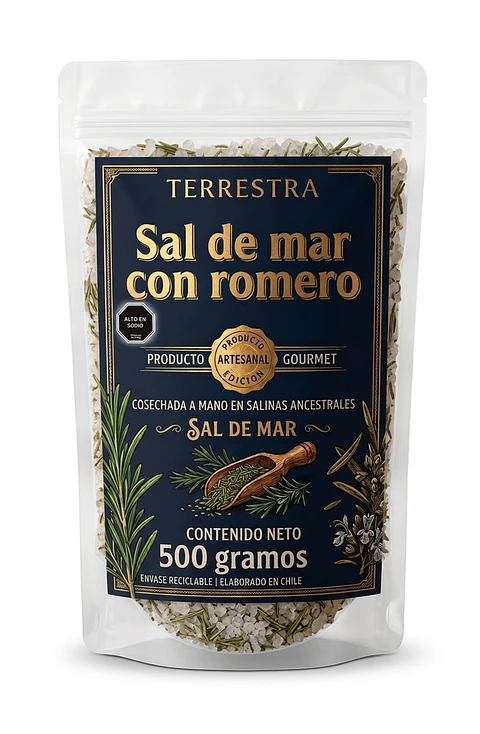 Sal de Mar Gourmet con romero de 500 gramos