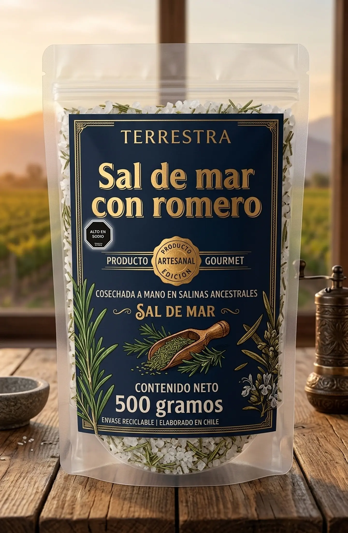 Sal de Mar Gourmet con romero de 500 gramos 2