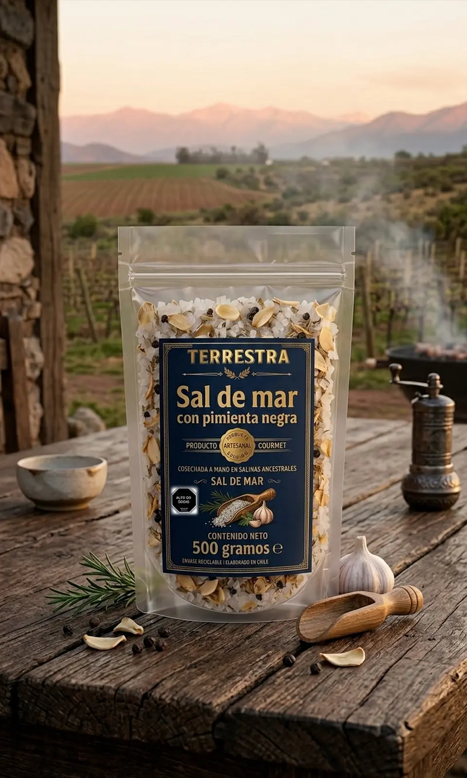 Sal de Mar Gourmet con pimienta negra de 500 gramos 2