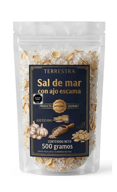 Sal de Mar Gourmet con ajo deshidratado de 500 gramos